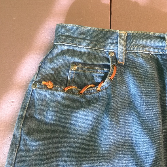 Baccini Long Skirt Size 13 / 14 Blue Jeans - Picture 10 of 11